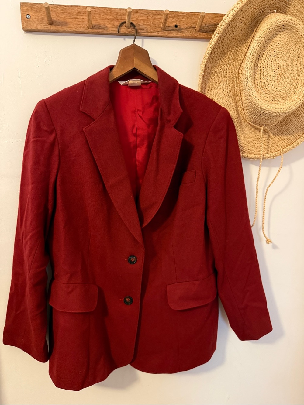 VTG Koret Women's Red Wool Blazer Jacket
